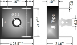 Diotec 3-Phasen-Brückengleichrichter, 35 V, 50 V (RRM), 15 A, Flachbrücke, DB15-005