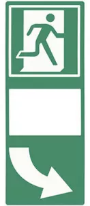 DOORHANDLE RIGHT TURN PHOTOLUM 100X250MM Brady Prüfplaketten, Schilder und Bänder