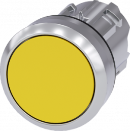 Drucktaster, unbeleuchtet, rastend, Bund rund, gelb, Einbau-Ø 22.3 mm, 3SU1050-0AA30-0AA0