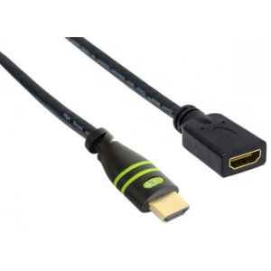 HDMI Verlängerungskabel, HDMI Stecker Typ A auf HDMI Buchse Typ A, 1 m, schwarz