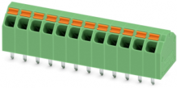 Leiterplattenklemme, 12-polig, RM 3.81 mm, 0,2-1,5 mm², 9 A, Federklemmanschluss, grün, 1751558