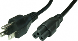 Geräteanschlussleitung, Nordamerika, Stecker Typ B, gerade auf C5-Kupplung, gerade, SVT 3 x AWG 18, schwarz, 1.8 m