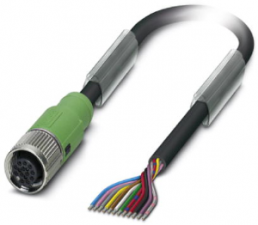 Sensor-Aktor Kabel, M12-Kabeldose, gerade auf offenes Ende, 12-polig, 10 m, PUR, schwarz, 1.5 A, 1430640