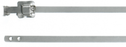 Kabelbinder mit Faltverschluss, lösbar, Edelstahl, (L x B) 630 x 5.26 mm, Bündel-Ø 20 bis 180 mm, schwarz, -80 bis 538 °C