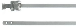 Kabelbinder mit Faltverschluss, lösbar, Edelstahl, (L x B) 330 x 5.26 mm, Bündel-Ø 20 bis 90 mm, schwarz, -80 bis 538 °C