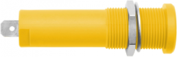 4 mm Buchse, Flachsteckanschluss, Einbau-Ø 12.2 mm, CAT IV, gelb, HSEB 3125 L NI / GE