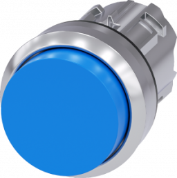 Drucktaster, unbeleuchtet, Bund rund, blau, Einbau-Ø 22.3 mm, 3SU1050-0BB50-0AA0