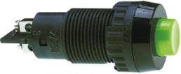 Drucktaster, 1-polig, grün, unbeleuchtet, 2 A/250 V, Einbau-Ø 16.2 mm, IP40/IP65, 1.10.102.001/0507