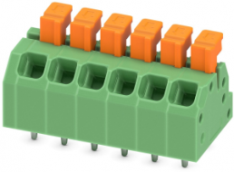 Leiterplattenklemme, 6-polig, RM 3.5 mm, 0,2-0,75 mm², 13.5 A, Federklemmanschluss, grün, 1864325