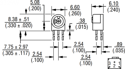 3329W-1-202LF Bourns Electronics GmbH Trimmpotentiometer Bild 2