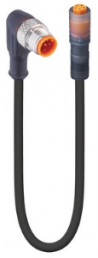 Sensor-Aktor Kabel, M12-Kabelstecker, abgewinkelt auf M12-Kabeldose, gerade, 5-polig, 0.3 m, PUR, schwarz, 4 A, 934898177