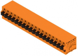 Leiterplattenklemme, 18-polig, RM 5 mm, 0,12-2,5 mm², 20 A, Federklemmanschluss, orange, 1331880000