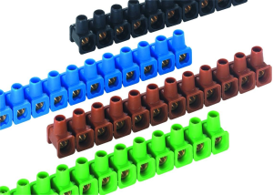 Anschlussklemme, 12-polig, 2,5 mm², Klemmstellen: 12, schwarz/blau/braun/grün-gelb, Schraubanschluss, 16 A