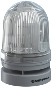 LED-Signalleuchte mit Akustik, Ø 85 mm, 110 dB, 3300 Hz, weiß, 115-230 VAC, 461 410 60