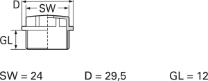 Verschlussschraube, M25, 24 mm, lichtgrau, MWN 251
