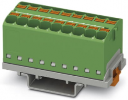 Verteilerblock, Push-in-Anschluss, 0,2-6,0 mm², 18-polig, 32 A, 6 kV, grün, 3273578