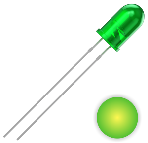 LED, THT, Ø 5 mm, grün/gelb, 569 nm, 700 mcd, 30°, 2111O158