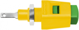Schnell-Druckklemme, gelb/grün, 30 VAC/60 VDC, 5 A, Flachstecker, vernickelt, ESD 6554 / GNGE