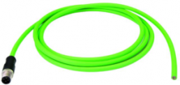 Sensor-Aktor Kabel, M12-Kabelstecker, gerade auf offenes Ende, 4-polig, 0.5 m, PUR, grün, 100017424