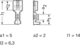 Unisolierte Flachsteckhülse, 2,8 x 0,5 mm, 0,14 bis 0,3 mm², AWG 26 bis 24, Messing, verzinnt, 3760A.67