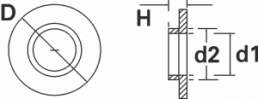 Kunststoffscheibe mit Ansatz, H 3.5 mm, Innen-Ø 4.2 mm, Außen-Ø 15 mm, Nylon, 018040200001