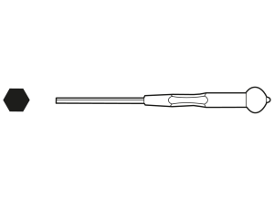 Schraubendreher, 2,5 mm, Sechskant, KL 60 mm, L 157 mm, 637070