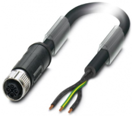 Sensor-Aktor Kabel, M12-Kabeldose, gerade auf offenes Ende, 3-polig, 1 m, PVC, schwarz, 16 A, 1411644