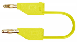 Messleitung mit (4 mm Stecker, gefedert, gerade) auf (4 mm Stecker, gefedert, gerade), 500 mm, gelb, PVC, 2,5 mm²