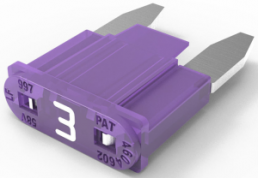 KFZ-Flachsicherung, 3 A, 58 V, violett, (L x B x H) 10.9 x 3.8 x 8.8 mm, 0997003.WXN