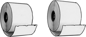 Papier Etikett, (L x B) 50 x 12 mm, weiß, Rolle mit 220 Stk