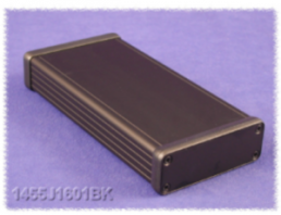 Aluminium-Druckguss Gehäuse, (L x B x H) 160 x 78 x 27 mm, schwarz (RAL 9005), IP54, 1455J1601BK