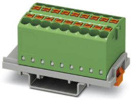 Verteilerblock, Push-in-Anschluss, 0,14-4,0 mm², 18-polig, 24 A, 8 kV, grün, 3273052