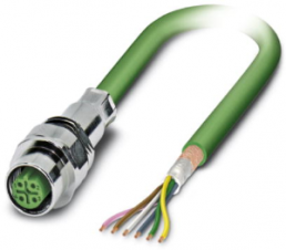 Sensor-Aktor Kabel, M12-Kabeldose, gerade auf offenes Ende, 5-polig, 2 m, PUR, grün, 4 A, 1529768