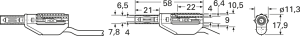 Messleitung mit (4 mm Stecker, gefedert, gerade) auf (4 mm Stecker, gefedert, gerade), 2 m, rot, PVC, 1,0 mm², CAT II