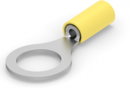 Isolierter Ringkabelschuh, 1,04-2,62 mm², AWG 16 bis 14, 13 mm, M12, gelb