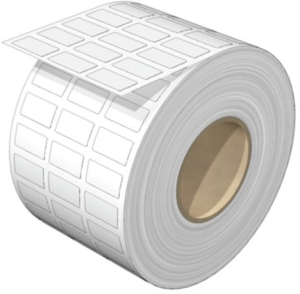 Polyester Gerätemarkierer, (L x B) 17 x 9 mm, weiß, Rolle mit 3000 Stk