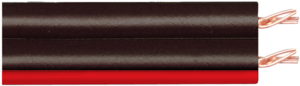 Lautsprecher-Leitung, 2 x 0,5 mm², schwarz (rote Adermarkierung)