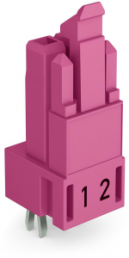 Buchse, 2-polig, Snap-in, Federklemmanschluss, pink, 890-882