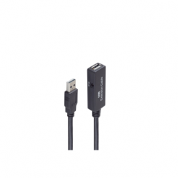 USB 2.0 Verlängerungskabel, USB Stecker Typ A auf USB Buchse Typ A, 10 m, schwarz