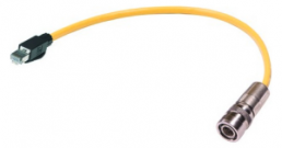 Sensor-Aktor Kabel, M12-Kabelstecker, gerade auf RJ45-Kabelstecker, gerade, 8-polig, 2 m, PVC, gelb, 09488223757020