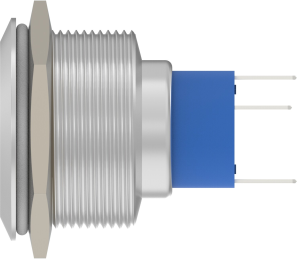Schalter, 1-polig, silber, beleuchtet (weiß), 3 A/250 VAC, Einbau-Ø 25.2 mm, IP67, 1-2317656-1