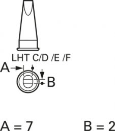 Lötspitze, Meißelform, Ø 9.3 mm, (D x L x B) 1.8 x 25 x 6.7 mm, LHT E