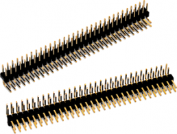 Stiftleiste, 10-polig, RM 2.54 mm, abgewinkelt, schwarz, 61301021021