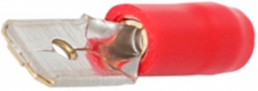 Flachstecker, 6,3 x 0,8 mm, L 22 mm, isoliert, gerade, rot, 0,5-1,0 mm², 35135.000.000