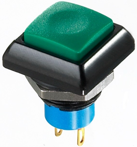 Drucktaster, 1-polig, grün, unbeleuchtet, 5 A/28 VDC, Einbau-Ø 13.6 mm, IP67, IPC3SAD3