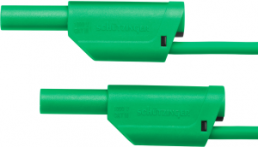 Messleitung mit (4 mm Stecker, gefedert, gerade) auf (4 mm Stecker, gefedert, gerade), 500 mm, grün, PVC, 2,5 mm², CAT III