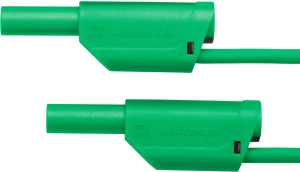 Messleitung mit (4 mm Stecker, gefedert, gerade) auf (4 mm Stecker, gefedert, gerade), 1.5 m, grün, PVC, 2,5 mm², CAT III