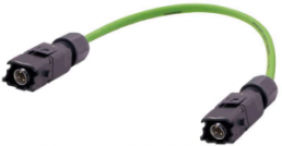Sensor-Aktor Kabel, Han 1A CA M12, D-Kodierung auf Han 1A CA M12, D-Kodierung, 4-polig, 5 m, PVC, grün, 33504646807050