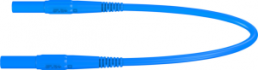 Messleitung mit (4 mm Stecker, gefedert, gerade) auf (4 mm Stecker, gefedert, gerade), 1 m, blau, Silikon, 2,5 mm², CAT IV