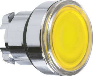 Drucktaster, tastend, Bund rund, gelb, Einbau-Ø 22 mm, ZB4BW383